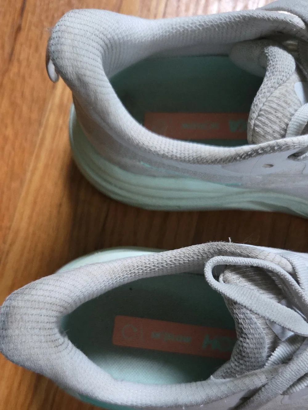 Worn Hoka Skyflow Running Shoes In Cosmic Grey